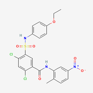molecular formula C22H19Cl2N3O6S B5071037 2,4-dichloro-5-{[(4-ethoxyphenyl)amino]sulfonyl}-N-(2-methyl-5-nitrophenyl)benzamide 