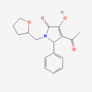 molecular formula C17H19NO4 B5071053 4-acetyl-3-hydroxy-5-phenyl-1-(tetrahydro-2-furanylmethyl)-1,5-dihydro-2H-pyrrol-2-one 