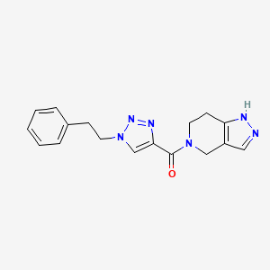molecular formula C17H18N6O B5071083 5-{[1-(2-phenylethyl)-1H-1,2,3-triazol-4-yl]carbonyl}-4,5,6,7-tetrahydro-1H-pyrazolo[4,3-c]pyridine 