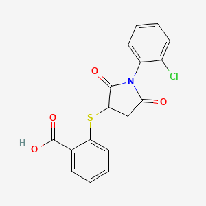 molecular formula C17H12ClNO4S B5071099 2-{[1-(2-chlorophenyl)-2,5-dioxo-3-pyrrolidinyl]thio}benzoic acid 