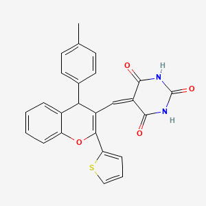 5-{[4-(4-methylphenyl)-2-(2-thienyl)-4H-chromen-3-yl]methylene}-2,4,6(1H,3H,5H)-pyrimidinetrione