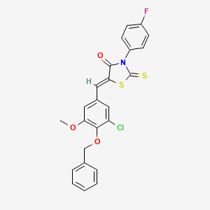 molecular formula C24H17ClFNO3S2 B5071163 5-[4-(benzyloxy)-3-chloro-5-methoxybenzylidene]-3-(4-fluorophenyl)-2-thioxo-1,3-thiazolidin-4-one 