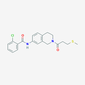 molecular formula C20H21ClN2O2S B5071181 2-chloro-N-{2-[3-(methylthio)propanoyl]-1,2,3,4-tetrahydro-7-isoquinolinyl}benzamide 