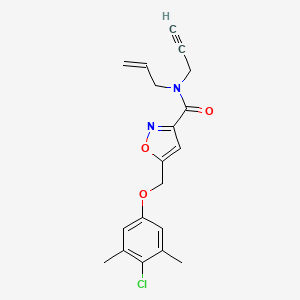 molecular formula C19H19ClN2O3 B5071192 N-allyl-5-[(4-chloro-3,5-dimethylphenoxy)methyl]-N-2-propyn-1-yl-3-isoxazolecarboxamide 