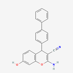 molecular formula C22H16N2O2 B5071200 2-amino-4-(4-biphenylyl)-7-hydroxy-4H-chromene-3-carbonitrile 
