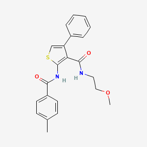 molecular formula C22H22N2O3S B5071209 N-(2-methoxyethyl)-2-[(4-methylbenzoyl)amino]-4-phenyl-3-thiophenecarboxamide 