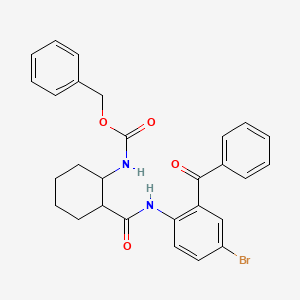 molecular formula C28H27BrN2O4 B5071236 benzyl (2-{[(2-benzoyl-4-bromophenyl)amino]carbonyl}cyclohexyl)carbamate 