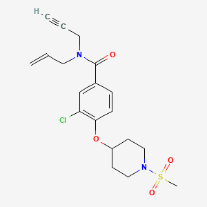 molecular formula C19H23ClN2O4S B5071249 N-allyl-3-chloro-4-{[1-(methylsulfonyl)-4-piperidinyl]oxy}-N-2-propyn-1-ylbenzamide 