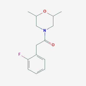 molecular formula C14H18FNO2 B5071255 4-[(2-fluorophenyl)acetyl]-2,6-dimethylmorpholine 
