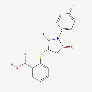 2-{[1-(4-chlorophenyl)-2,5-dioxo-3-pyrrolidinyl]thio}benzoic acid