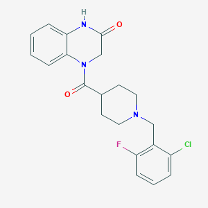 molecular formula C21H21ClFN3O2 B5071279 4-{[1-(2-chloro-6-fluorobenzyl)-4-piperidinyl]carbonyl}-3,4-dihydro-2(1H)-quinoxalinone 