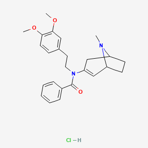 molecular formula C25H31ClN2O3 B5071298 N-[2-(3,4-dimethoxyphenyl)ethyl]-N-(8-methyl-8-azabicyclo[3.2.1]oct-2-en-3-yl)benzamide hydrochloride 