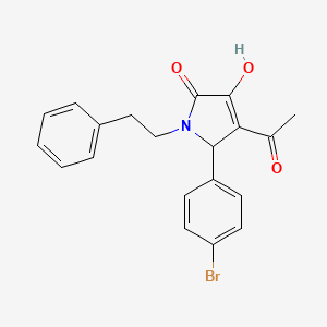 molecular formula C20H18BrNO3 B5071310 4-acetyl-5-(4-bromophenyl)-3-hydroxy-1-(2-phenylethyl)-1,5-dihydro-2H-pyrrol-2-one 