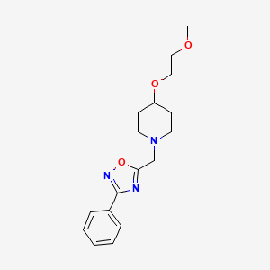 molecular formula C17H23N3O3 B5071321 4-(2-methoxyethoxy)-1-[(3-phenyl-1,2,4-oxadiazol-5-yl)methyl]piperidine 