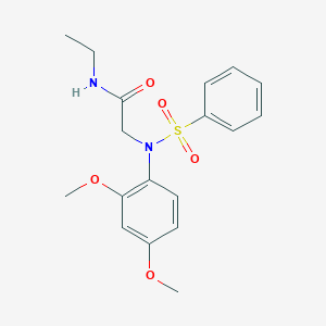 molecular formula C18H22N2O5S B5071326 2-[N-(benzenesulfonyl)-2,4-dimethoxyanilino]-N-ethylacetamide 