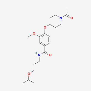 molecular formula C21H32N2O5 B5071342 4-[(1-acetyl-4-piperidinyl)oxy]-N-(3-isopropoxypropyl)-3-methoxybenzamide 