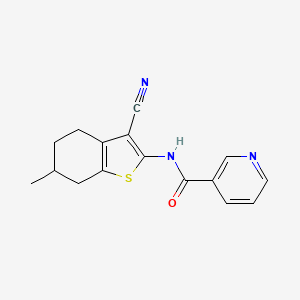 molecular formula C16H15N3OS B5071392 N-(3-cyano-6-methyl-4,5,6,7-tetrahydro-1-benzothiophen-2-yl)pyridine-3-carboxamide CAS No. 4109-40-4