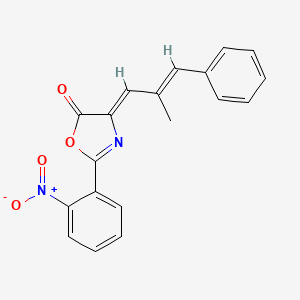 4-(2-methyl-3-phenyl-2-propen-1-ylidene)-2-(2-nitrophenyl)-1,3-oxazol-5(4H)-one