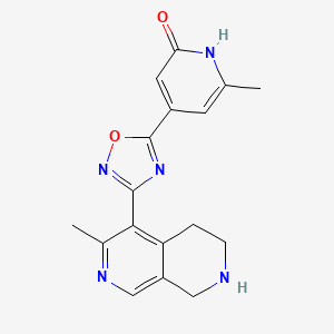 molecular formula C17H17N5O2 B5071430 6-methyl-4-[3-(3-methyl-5,6,7,8-tetrahydro-2,7-naphthyridin-4-yl)-1,2,4-oxadiazol-5-yl]-2(1H)-pyridinone trifluoroacetate 