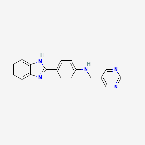 molecular formula C19H17N5 B5071433 4-(1H-benzimidazol-2-yl)-N-[(2-methylpyrimidin-5-yl)methyl]aniline 