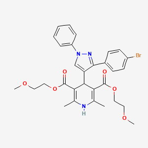 bis(2-methoxyethyl) 4-[3-(4-bromophenyl)-1-phenyl-1H-pyrazol-4-yl]-2,6-dimethyl-1,4-dihydro-3,5-pyridinedicarboxylate