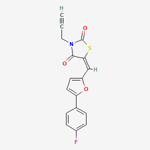 molecular formula C17H10FNO3S B5071476 (5E)-5-{[5-(4-fluorophenyl)furan-2-yl]methylidene}-3-(prop-2-yn-1-yl)-1,3-thiazolidine-2,4-dione 