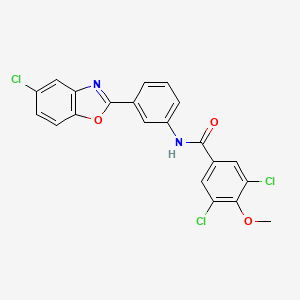 molecular formula C21H13Cl3N2O3 B5071507 3,5-dichloro-N-[3-(5-chloro-1,3-benzoxazol-2-yl)phenyl]-4-methoxybenzamide 