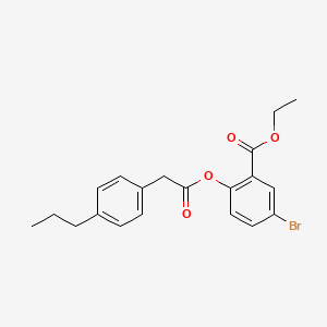 ethyl 5-bromo-2-{[(4-propylphenyl)acetyl]oxy}benzoate