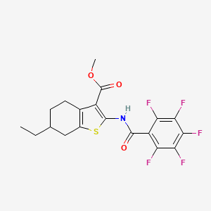 methyl 6-ethyl-2-[(pentafluorobenzoyl)amino]-4,5,6,7-tetrahydro-1-benzothiophene-3-carboxylate