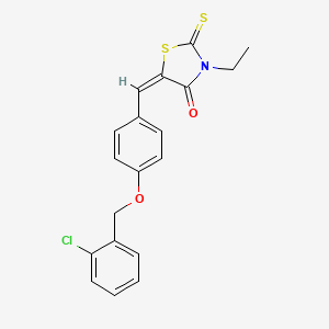 (5E)-5-{4-[(2-chlorobenzyl)oxy]benzylidene}-3-ethyl-2-thioxo-1,3-thiazolidin-4-one