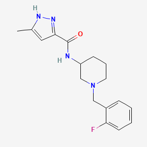 N-[1-[(2-fluorophenyl)methyl]piperidin-3-yl]-5-methyl-1H-pyrazole-3-carboxamide