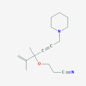 molecular formula C16H24N2O B5071698 3-(2,3-Dimethyl-6-piperidin-1-ylhex-1-en-4-yn-3-yl)oxypropanenitrile 