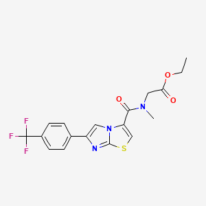 molecular formula C18H16F3N3O3S B5071710 ethyl N-methyl-N-({6-[4-(trifluoromethyl)phenyl]imidazo[2,1-b][1,3]thiazol-3-yl}carbonyl)glycinate 