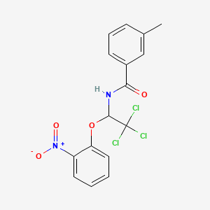 molecular formula C16H13Cl3N2O4 B5071736 3-methyl-N-[2,2,2-trichloro-1-(2-nitrophenoxy)ethyl]benzamide 