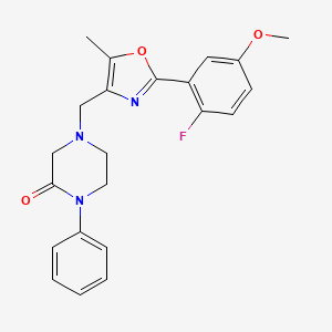 molecular formula C22H22FN3O3 B5071746 4-[[2-(2-Fluoro-5-methoxyphenyl)-5-methyl-1,3-oxazol-4-yl]methyl]-1-phenylpiperazin-2-one 