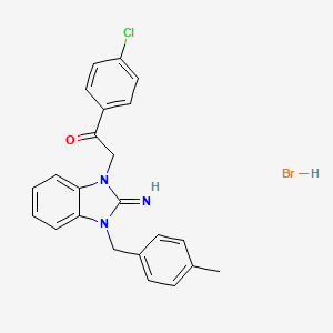 molecular formula C23H21BrClN3O B5071761 1-(4-chlorophenyl)-2-[2-imino-3-[(4-methylphenyl)methyl]benzimidazol-1-yl]ethanone;hydrobromide 