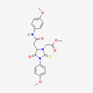 Methyl [3-(4-methoxyphenyl)-5-{2-[(4-methoxyphenyl)amino]-2-oxoethyl}-4-oxo-2-thioxoimidazolidin-1-yl]acetate