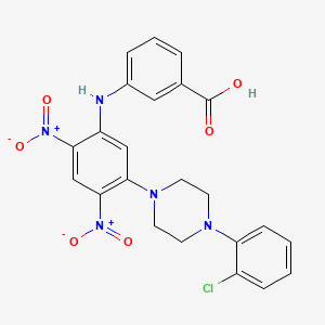 molecular formula C23H20ClN5O6 B5071778 3-({5-[4-(2-chlorophenyl)-1-piperazinyl]-2,4-dinitrophenyl}amino)benzoic acid 