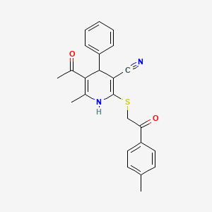 molecular formula C24H22N2O2S B5071815 5-Acetyl-6-methyl-2-[2-(4-methylphenyl)-2-oxoethyl]sulfanyl-4-phenyl-1,4-dihydropyridine-3-carbonitrile 