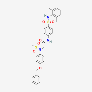 molecular formula C30H31N3O6S2 B5071831 N~2~-[4-(benzyloxy)phenyl]-N~1~-(4-{[(2,6-dimethylphenyl)amino]sulfonyl}phenyl)-N~2~-(methylsulfonyl)glycinamide 