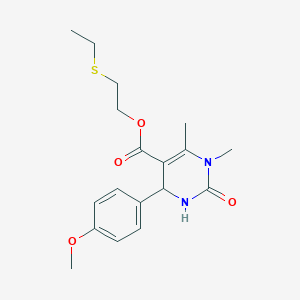 molecular formula C18H24N2O4S B5071850 2-(ethylthio)ethyl 4-(4-methoxyphenyl)-1,6-dimethyl-2-oxo-1,2,3,4-tetrahydro-5-pyrimidinecarboxylate 