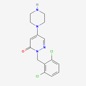 molecular formula C15H16Cl2N4O B5071858 2-[(2,6-dichlorophenyl)methyl]-5-piperazin-1-ylpyridazin-3-one 