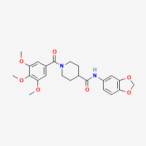 molecular formula C23H26N2O7 B5071882 N-(1,3-benzodioxol-5-yl)-1-(3,4,5-trimethoxybenzoyl)piperidine-4-carboxamide 