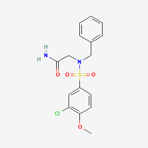 molecular formula C16H17ClN2O4S B5071889 2-(N-BENZYL3-CHLORO-4-METHOXYBENZENESULFONAMIDO)ACETAMIDE 