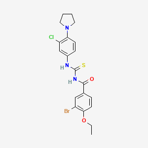 3-bromo-N-({[3-chloro-4-(1-pyrrolidinyl)phenyl]amino}carbonothioyl)-4-ethoxybenzamide