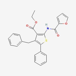 molecular formula C25H21NO4S B5071928 Ethyl 4-benzyl-2-(furan-2-carbonylamino)-5-phenylthiophene-3-carboxylate 