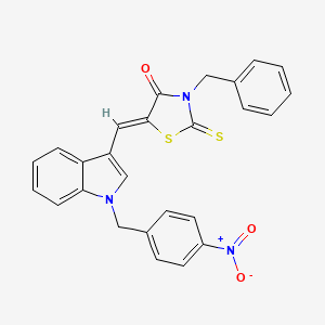 molecular formula C26H19N3O3S2 B5071941 3-benzyl-5-{[1-(4-nitrobenzyl)-1H-indol-3-yl]methylene}-2-thioxo-1,3-thiazolidin-4-one 