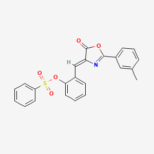 2-{[(4Z)-2-(3-METHYLPHENYL)-5-OXO-4,5-DIHYDRO-1,3-OXAZOL-4-YLIDENE]METHYL}PHENYL BENZENESULFONATE