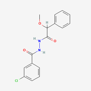 molecular formula C16H15ClN2O3 B5071951 3-chloro-N'-(2-methoxy-2-phenylacetyl)benzohydrazide 