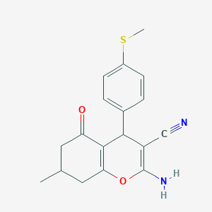 2-amino-7-methyl-4-[4-(methylthio)phenyl]-5-oxo-5,6,7,8-tetrahydro-4H-chromene-3-carbonitrile